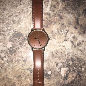 Fossil Luther Three Hand Brown Leather Watch